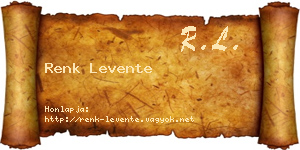 Renk Levente névjegykártya